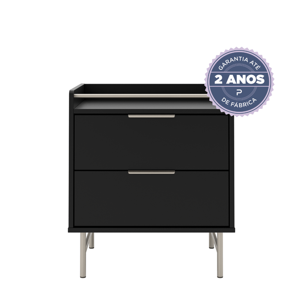 Mesa de Cabeceira 2 Gavetas com LED Yves