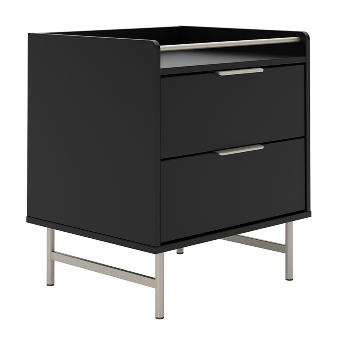 Mesa de Cabeceira 2 Gavetas com LED Yves