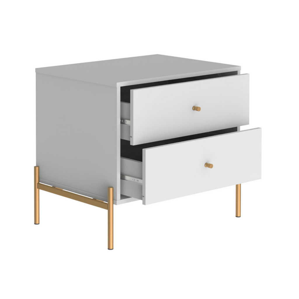 Mesa de Cabeceira com 2 Gavetas Jasper 64 cm