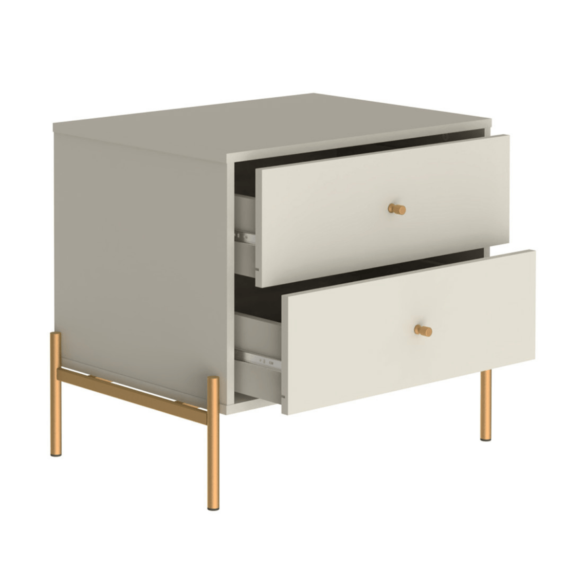 Mesa de Cabeceira com 2 Gavetas Jasper 64 cm