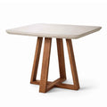 Mesa de Jantar Retangular com Vidro para 4 Lugares Bennett 115cm Natural com Off-White Gloss