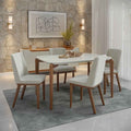 Conjunto de Jantar Mesa Retangular com Vidro Donatella 4 Cadeiras Kalina
