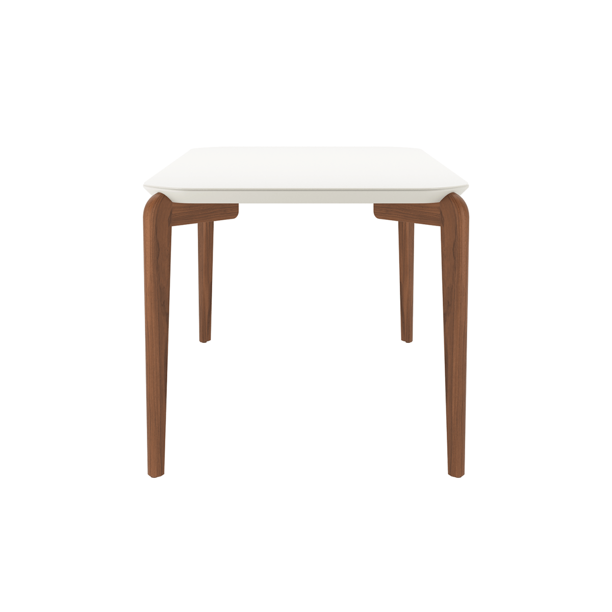 Mesa de Jantar Retangular com Vidro para 4 Lugares Donatella 135cm Off-White Fosco com Natural