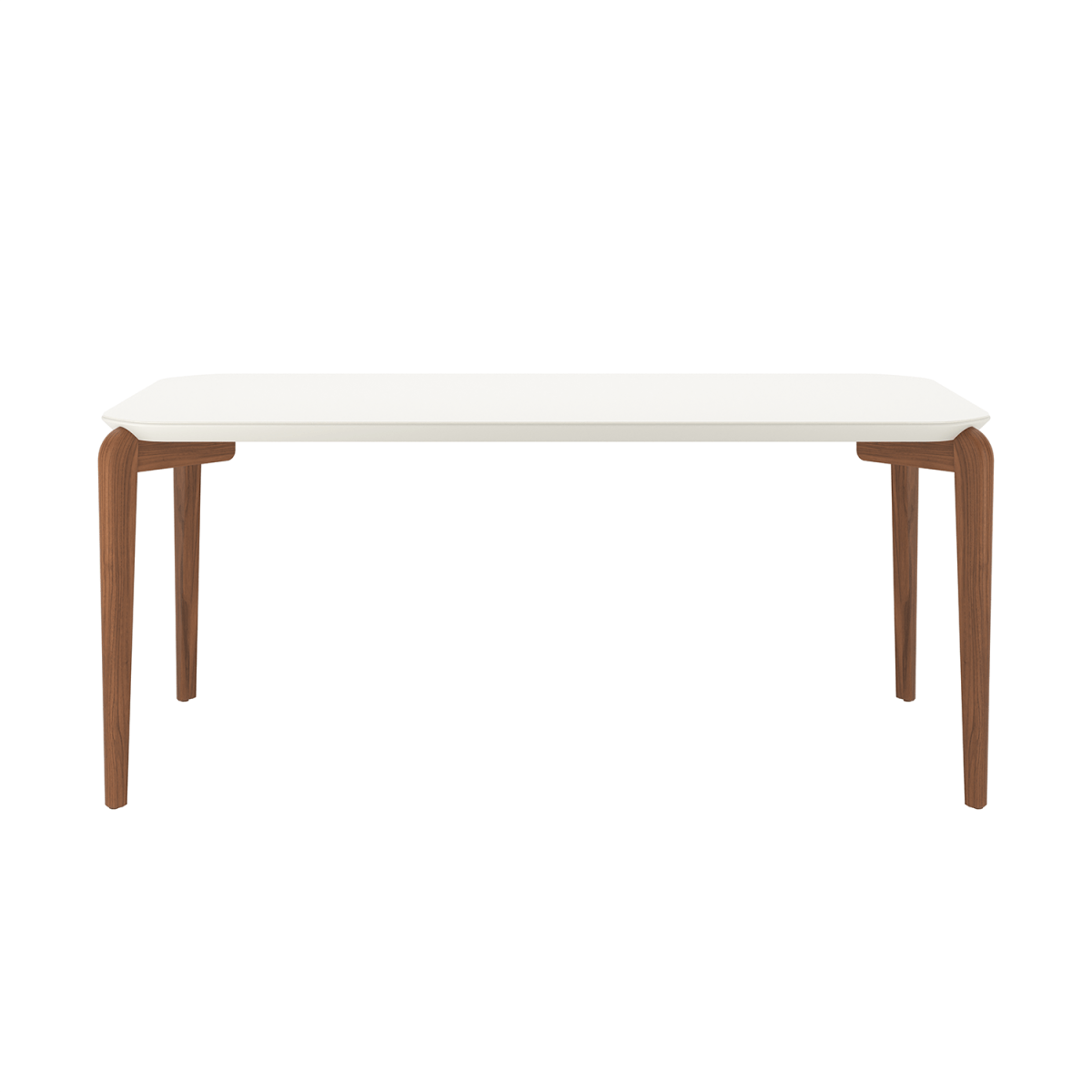 Mesa de Jantar Retangular com Vidro para 6 Lugares Donatella 180cm Off-White Fosco com Natural