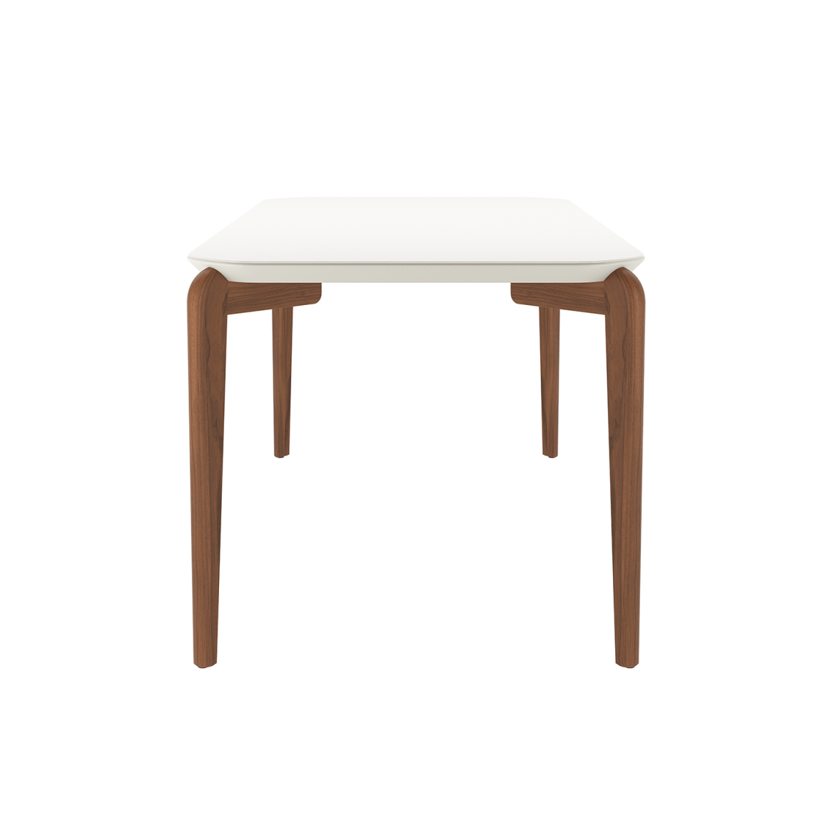 Mesa de Jantar Retangular com Vidro para 6 Lugares Donatella 180cm Off-White Fosco com Natural