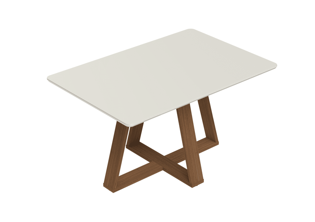 Conjunto de Jantar Mesa Retangular com Vidro Avena 4 Cadeiras New Ella