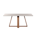 Mesa de Jantar Retangular com Vidro para 6 Lugares Avena 160cm Canella com Off-White Fosco