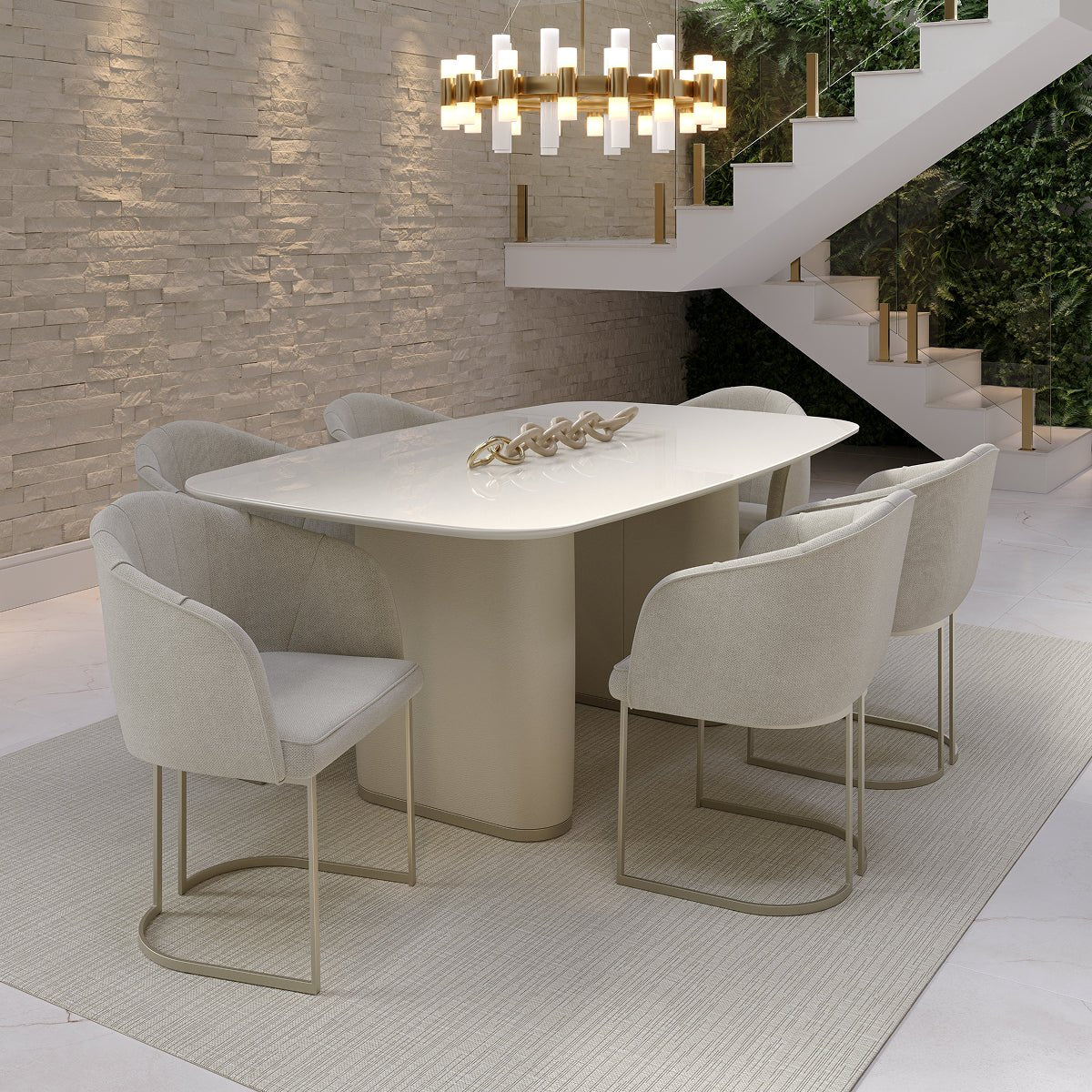 Mesa de Jantar Retangular para 6 Lugares Lintz 184cm