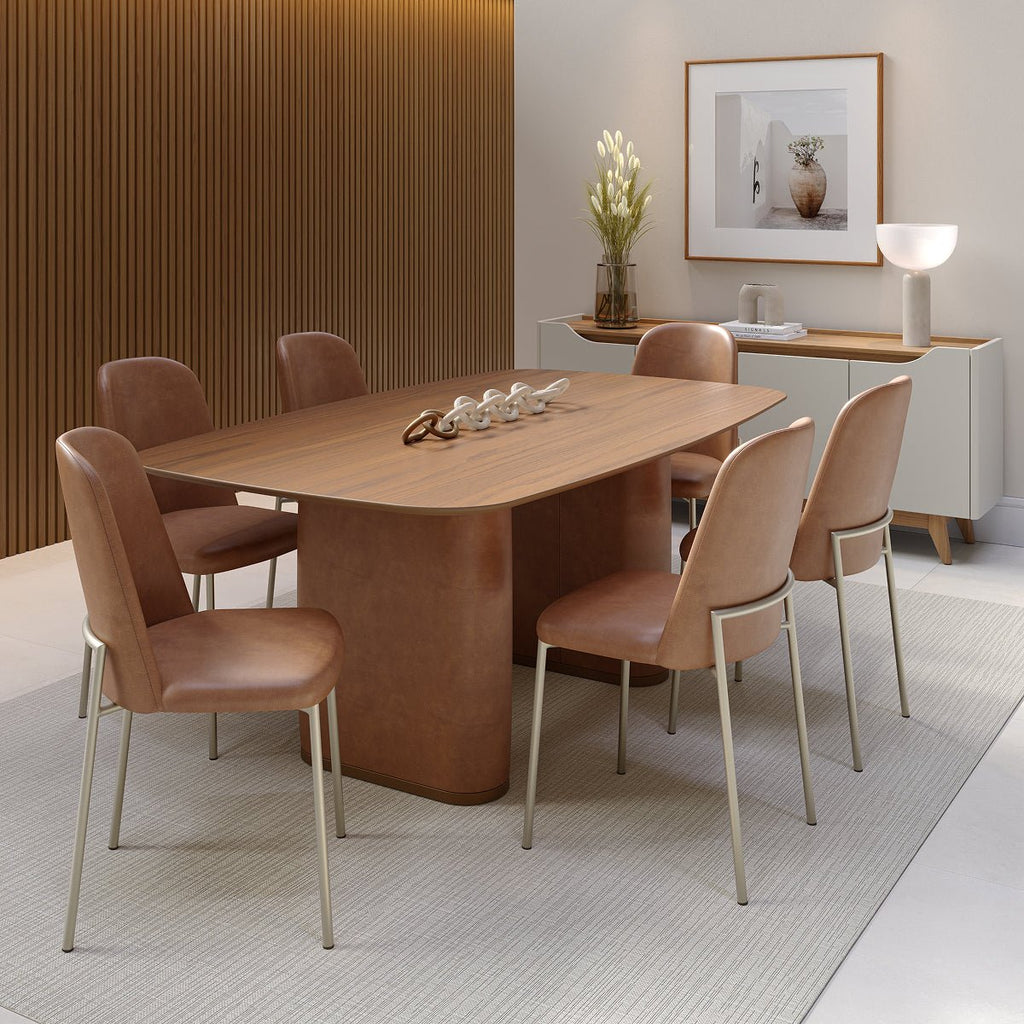 Mesa de Jantar Retangular para 6 Lugares Lintz 184cm