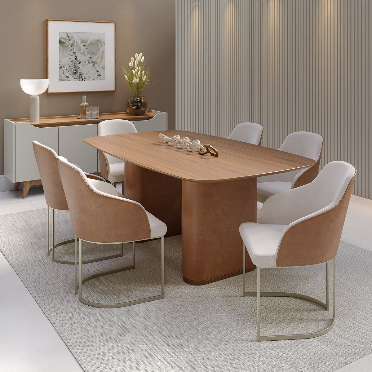 Mesa de Jantar Retangular para 6 Lugares Lintz 184cm