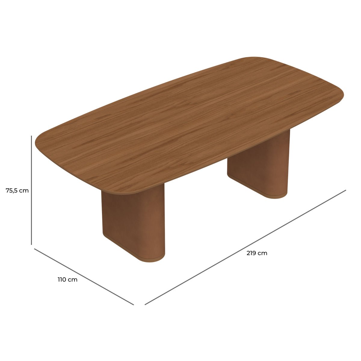 Mesa de Jantar Retangular para 8 Lugares Lintz 219cm