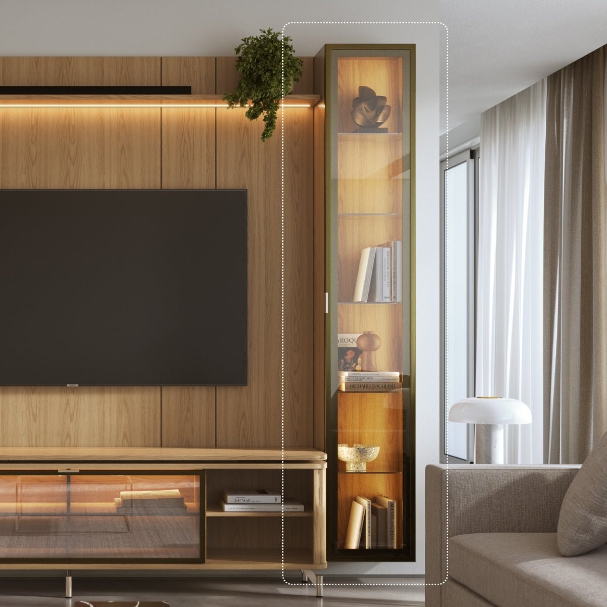 Módulo Cristaleira 1 Porta com Vidro Reflecta para Painel Neon Float