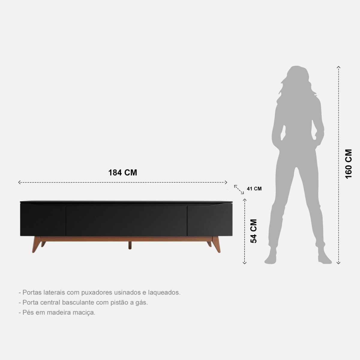 Rack para TVs até 75 Polegadas 3 Portas Flynt 184cm