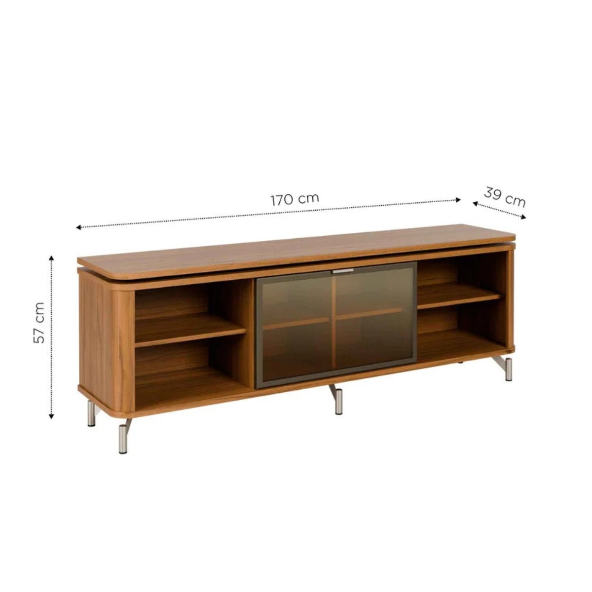Rack para TVs até 75 Polegadas 100% MDF 1 Porta com Vidro Reflecta Lincoln Float 169cm