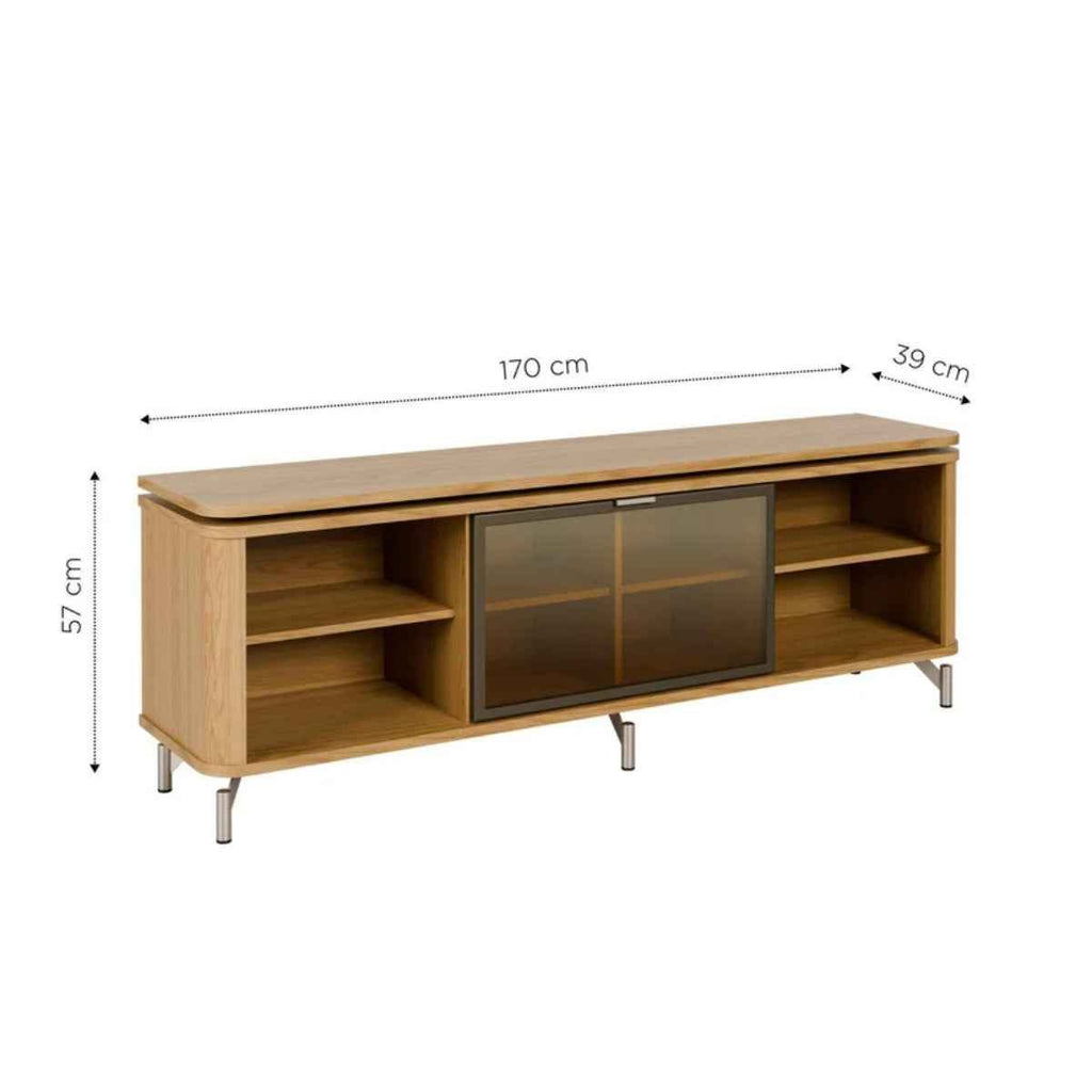 Rack para TVs até 75 Polegadas 100% MDF 1 Porta com Vidro Reflecta Lincoln Float 169cm