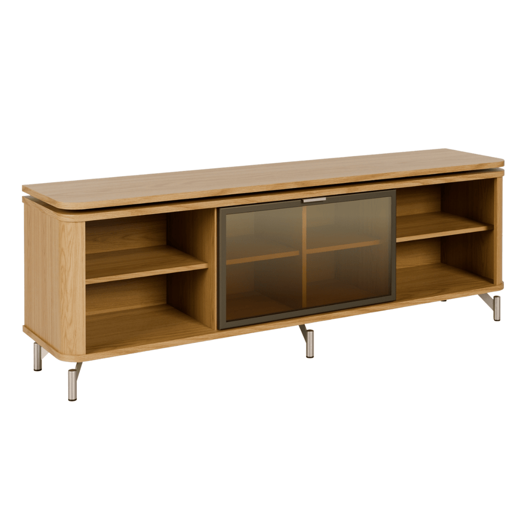 Rack com Painel para TV até 75 Polegadas Vidro Reflecta 100% MDF com Led Lincoln Float 178cm