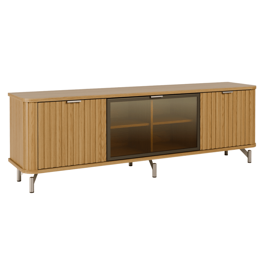 Rack para TVs até 75 Polegadas 100% MDF 3 Portas Vidro Reflecta Neon Float 169cm