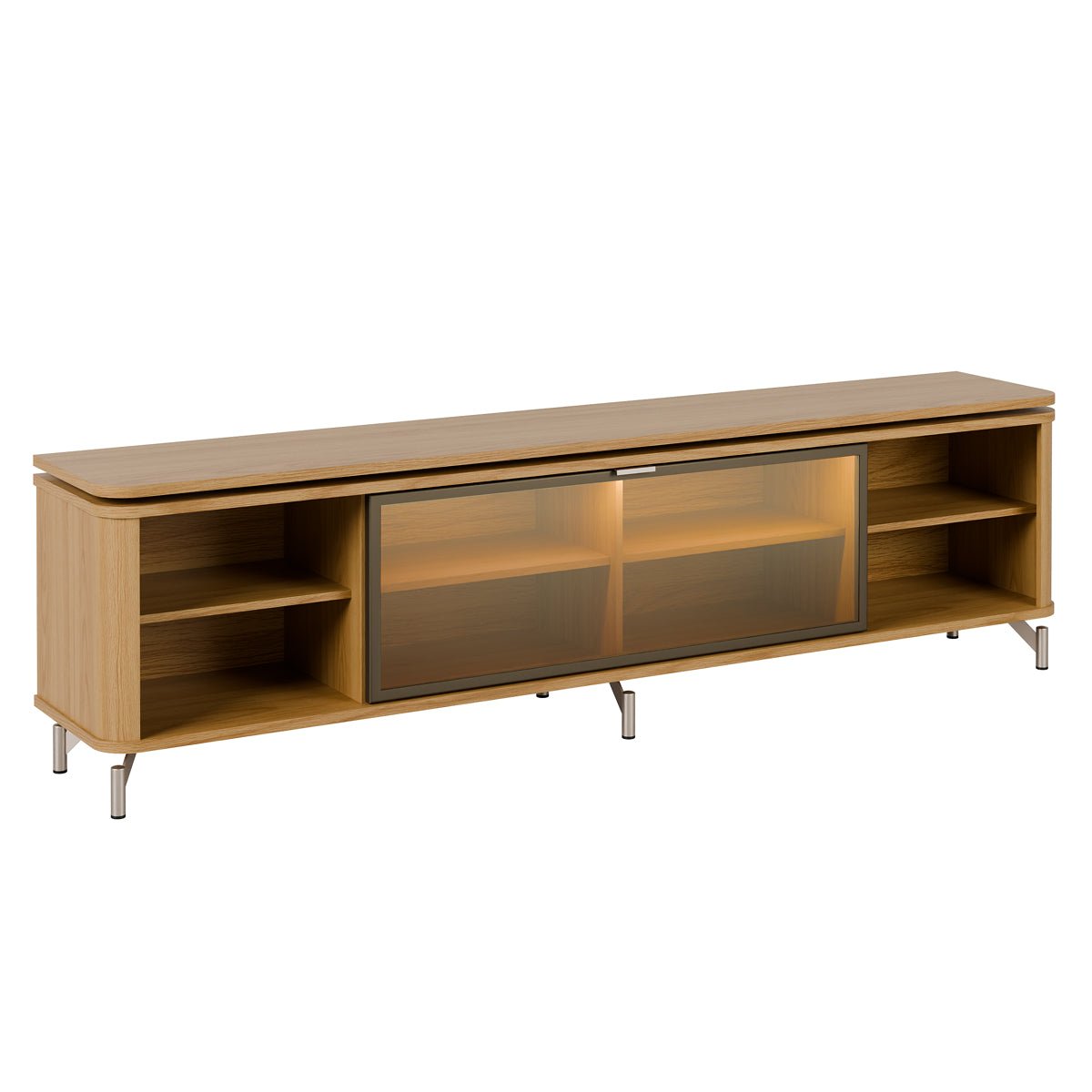 Rack para TVs até 85 Polegadas 100% MDF 1 Porta com Vidro Reflecta Lincoln Float 212cm