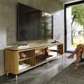 Rack para TVs até 85 Polegadas 100% MDF 1 Porta com Vidro Reflecta Lincoln Float 212cm