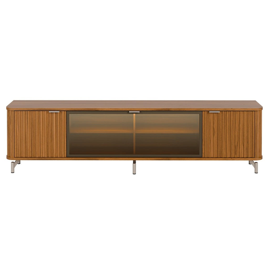 Rack para TVs até 85 Polegadas 100% MDF 3 Portas Vidro Reflecta Neon Float 212cm