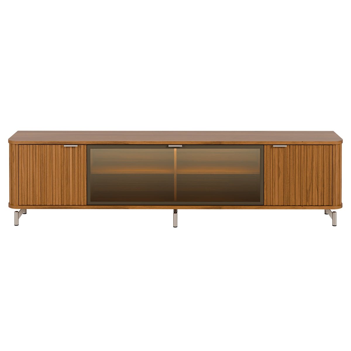 Rack para TVs até 85 Polegadas 100% MDF 3 Portas Vidro Reflecta Neon Float 212cm